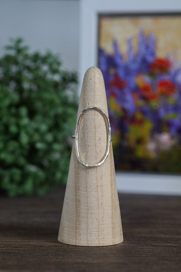 Lily Ring, Sterling Silver, Hammered, Brushed Finish