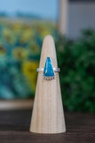Unique Triangle Turquoise Ring - Size 6