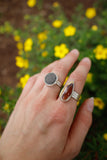 Light Gray River Stone Ring - Size 6