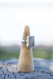 Low Dome Rectangle Chalcedony Ring - Size 6