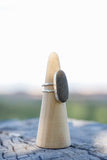 Simple Oval River Stone Ring - Size 7