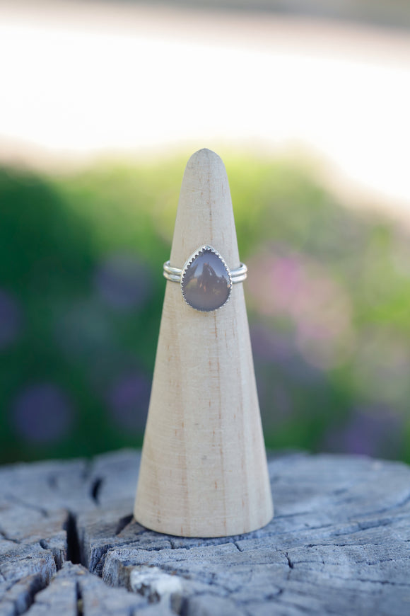 Gray Chalcedony Ring - Size 5