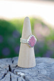 Serrated Rhodonite Statement Ring - Size - 9.25