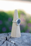 Silver Ball River Stone Ring - Size 8