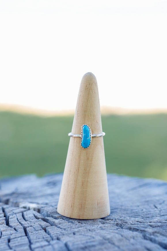 Oblong Turquoise Ring - Size 8