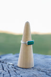 Horizontal Malachite Rectangle Ring - Size 8.5