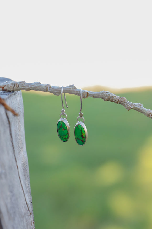 Green Mohave Turquoise Earrings