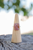 Pink Ocean Jasper Rectangle Ring - Size 9