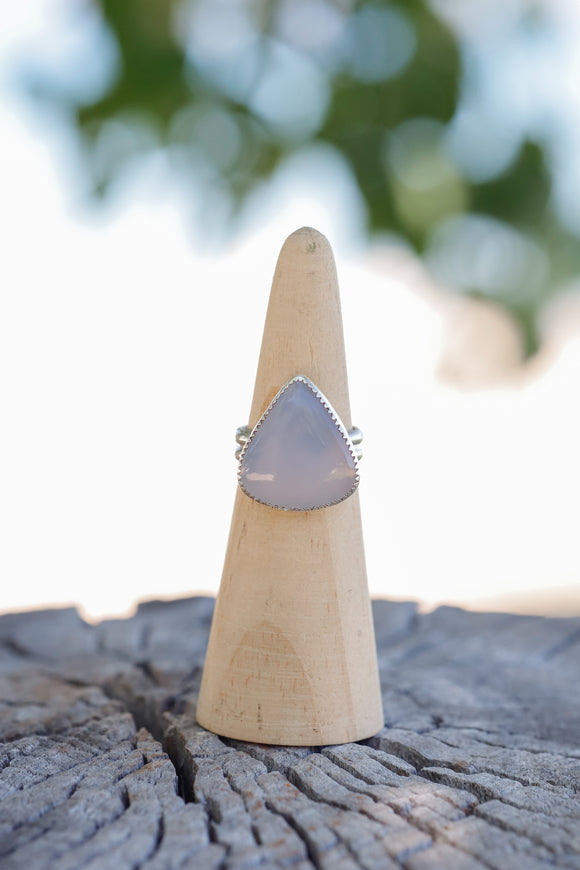 Teardrop Chalcedony Ring - Size 8