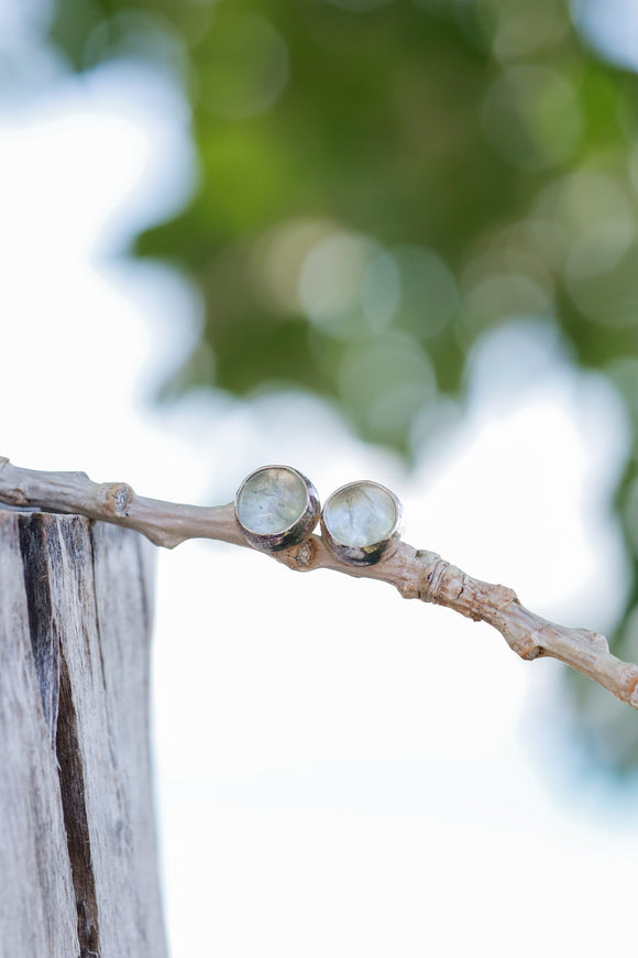 Round Aquamarine Studs