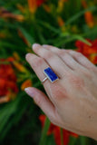 Lapis Lazuli Rectangle Ring - Size 8