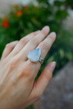 Teardrop Chalcedony Ring - Size 8