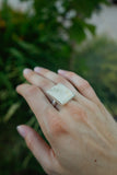 Square Plume Agate Ring - Size 9