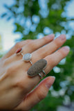 Simple Oval River Stone Ring - Size 7