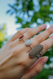 Raw Plume Agate Ring - Size 6.5