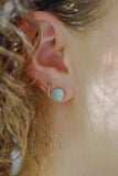 Round Aquamarine Studs