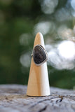 Black Fossil Coral Ring - Size 7.5