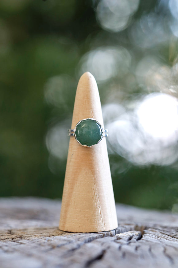 Double Band Aventurine Ring - Size 7.5