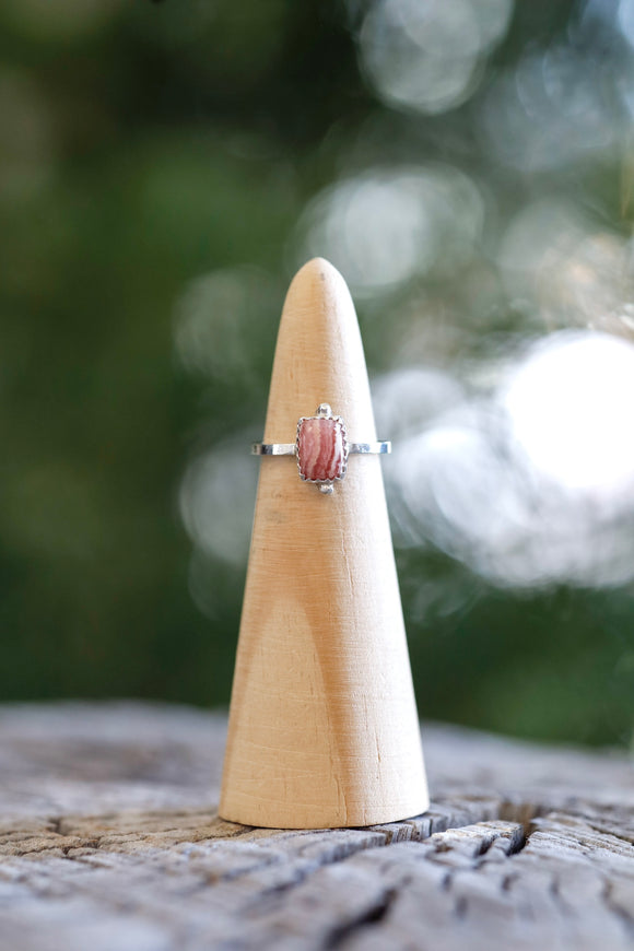 Petite Rhodochrosite Ring - Size 6