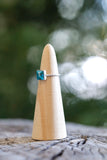 Square Turquoise Rope Ring - Size 5.5