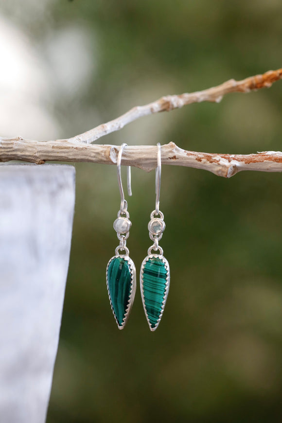 Teardrop Malachite Earrings