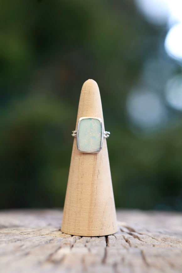 Double Twist Opal Ring - Size 6