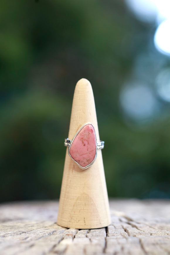 Rhodonite Double Band Ring - Size 8.5