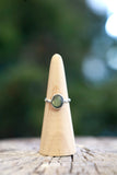 Simple Oval Labradorite Ring - Size 9