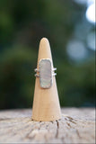 Elongated Mother of Pearl Ring - Size 8
