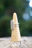 Elongated Mother of Pearl Ring - Size 8