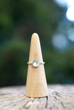 Aquamarine Beaded Band Ring - Size 9