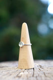 Aquamarine Beaded Band Ring - Size 9
