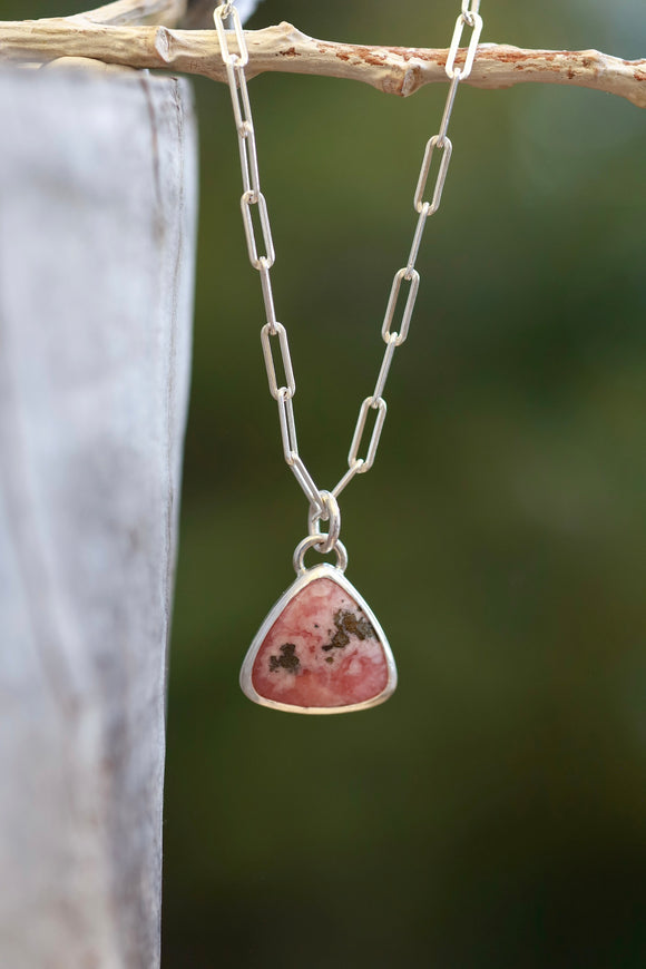 Triangle Rhodochrosite Necklace
