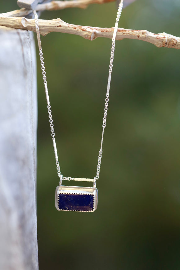 Horizontal Lapis Necklace