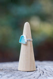 Blue Sea Glass Ring - Size 6.5