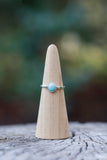Silver Bead Larimar Ring - Size 8.5