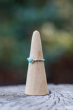 Silver Bead Larimar Ring - Size 8.5
