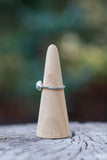 Silver Bead Larimar Ring - Size 8.5