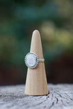 Mother of Pearl Moon Face Ring - Size 9