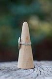 Mother of Pearl Moon Face Ring - Size 9